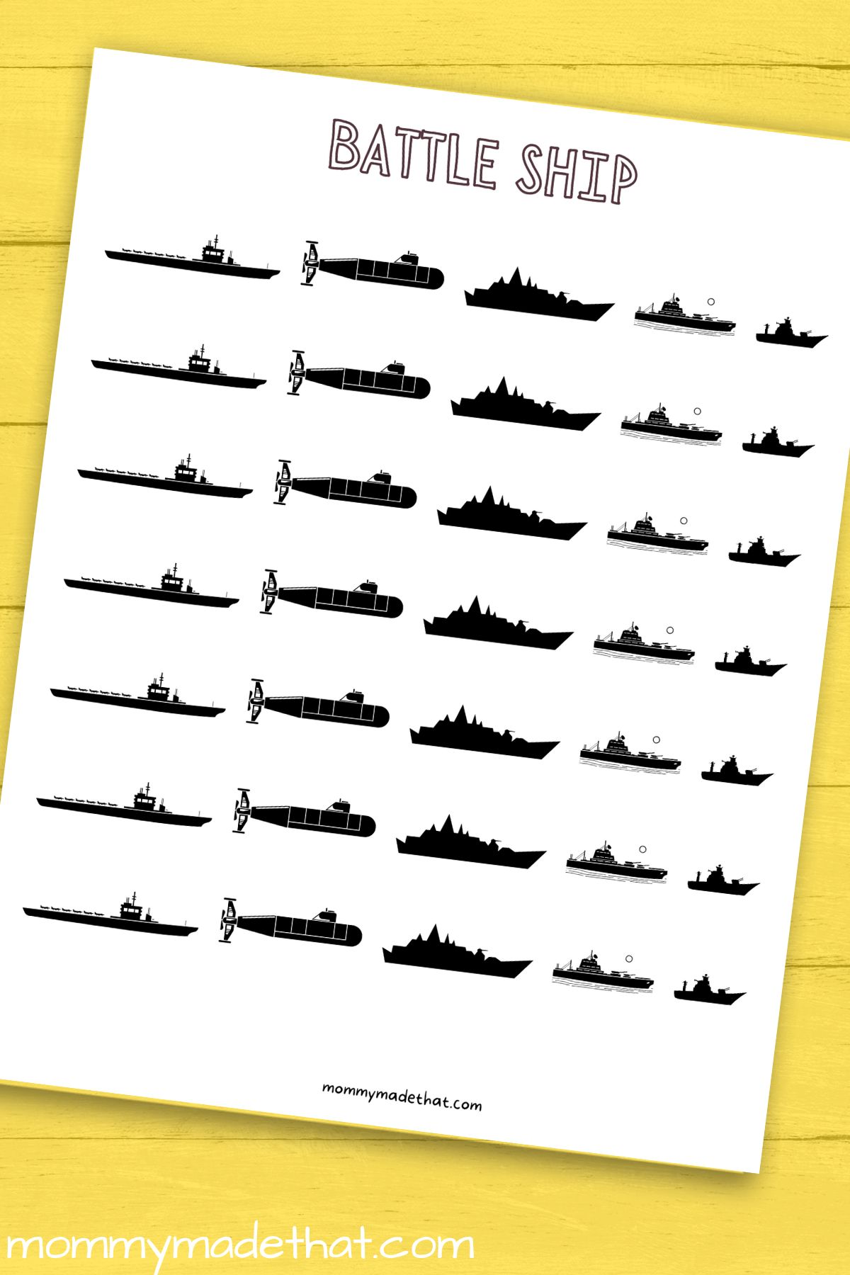 battleship game printables