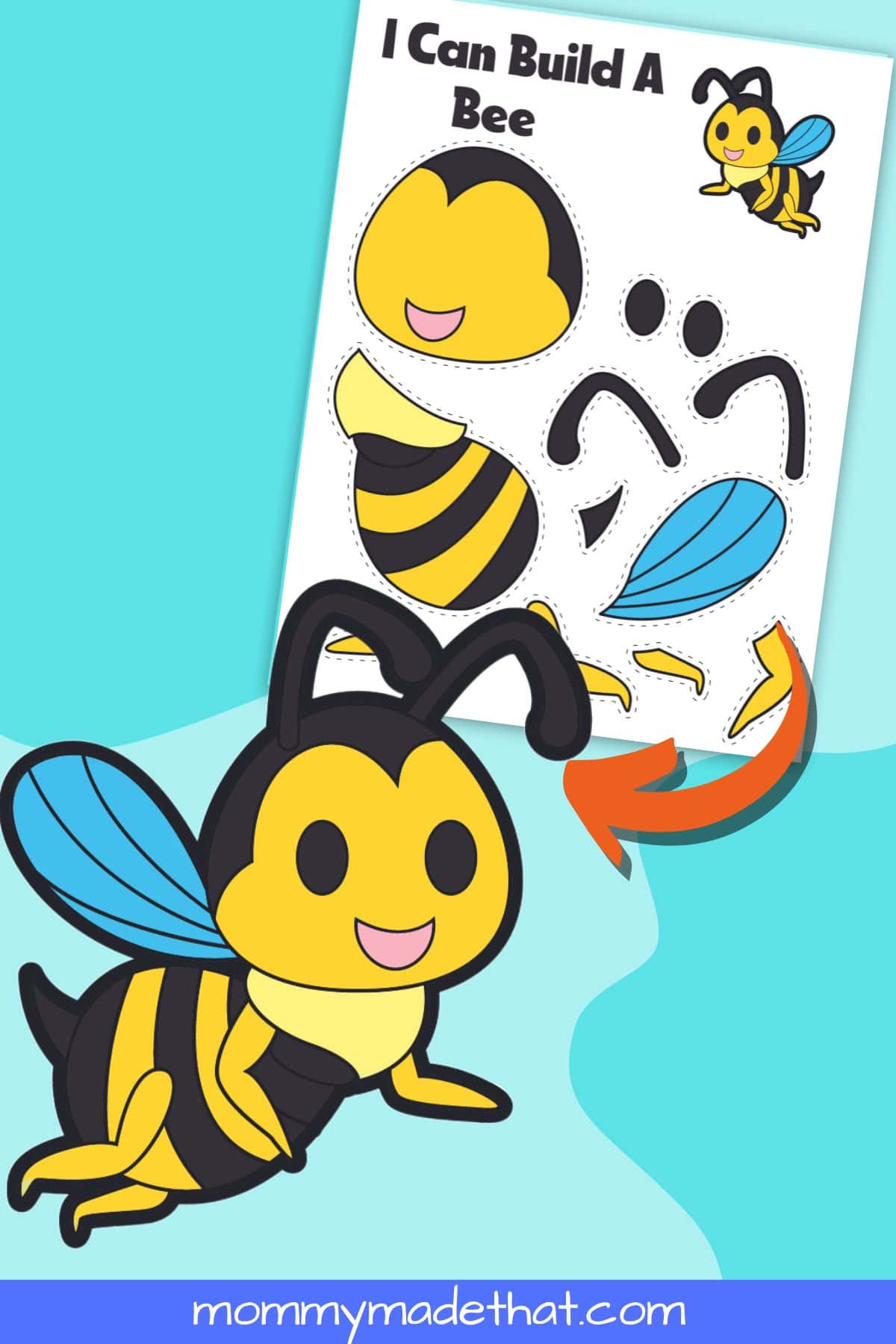 printable bee craft template