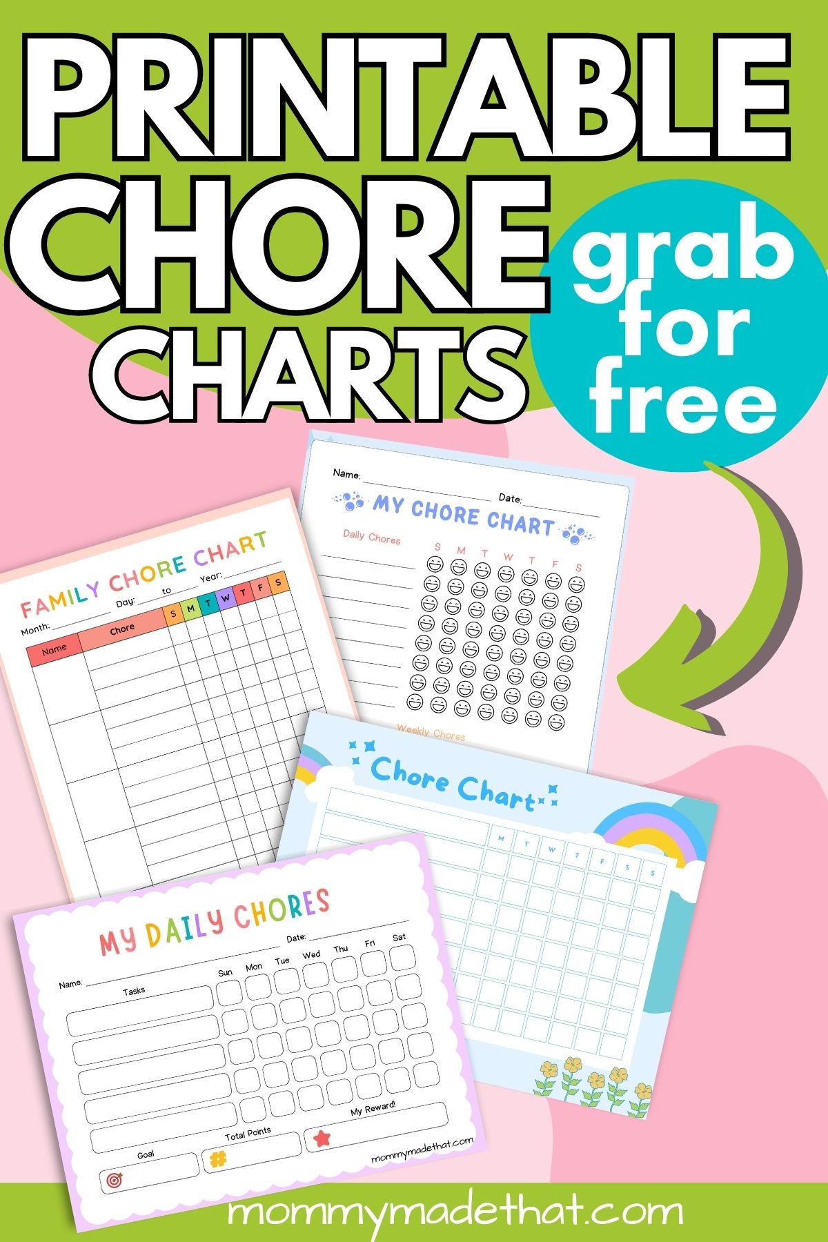 free printable chore charts for kids