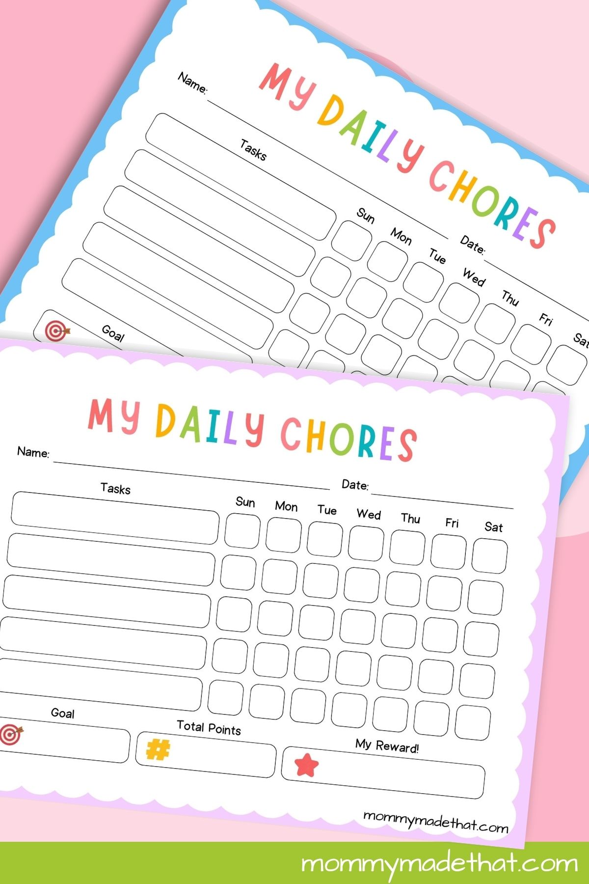 cute chore charts for kids