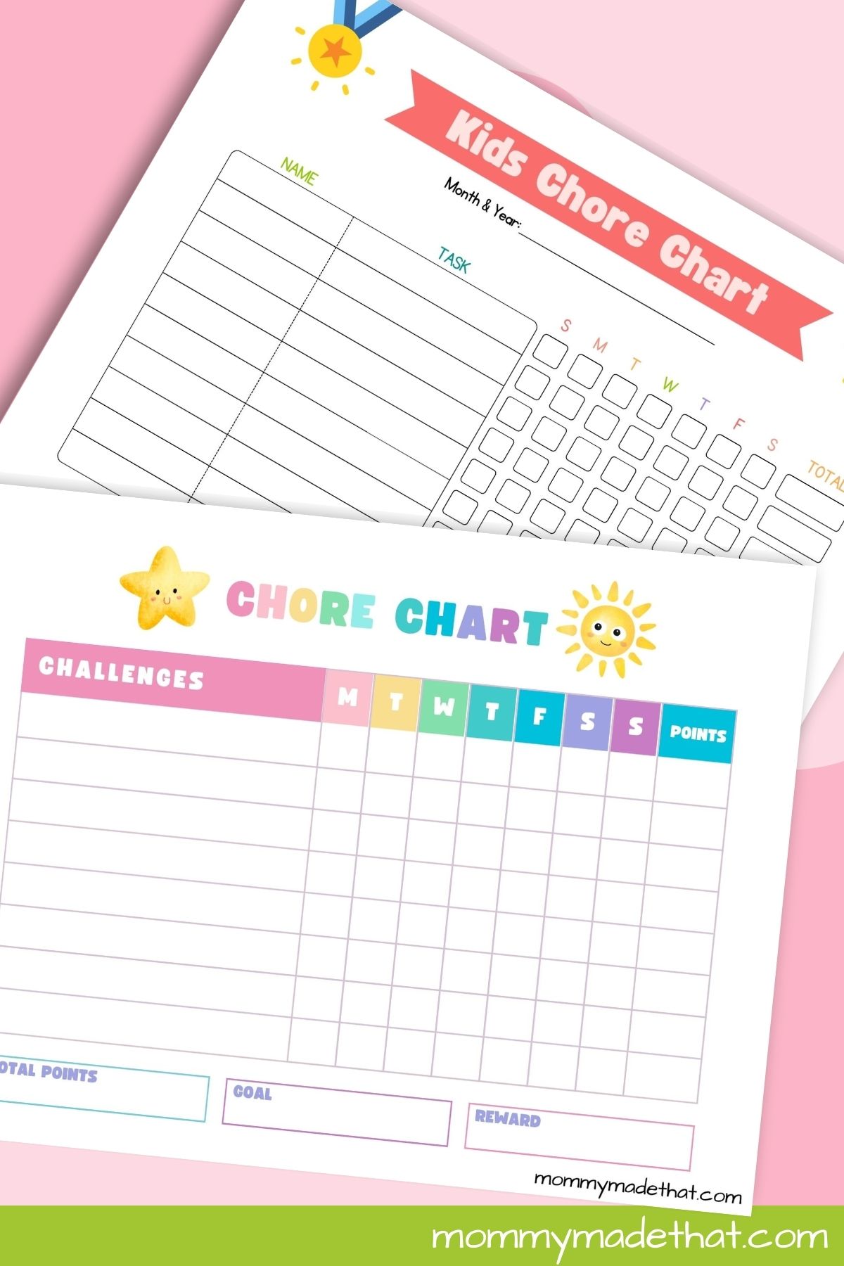 chore charts for kids printables