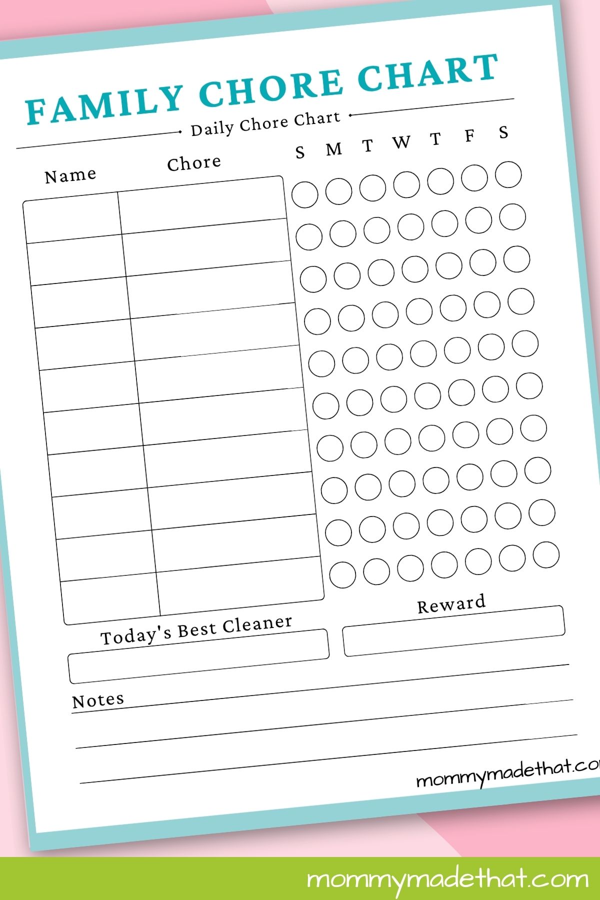 family chore chart