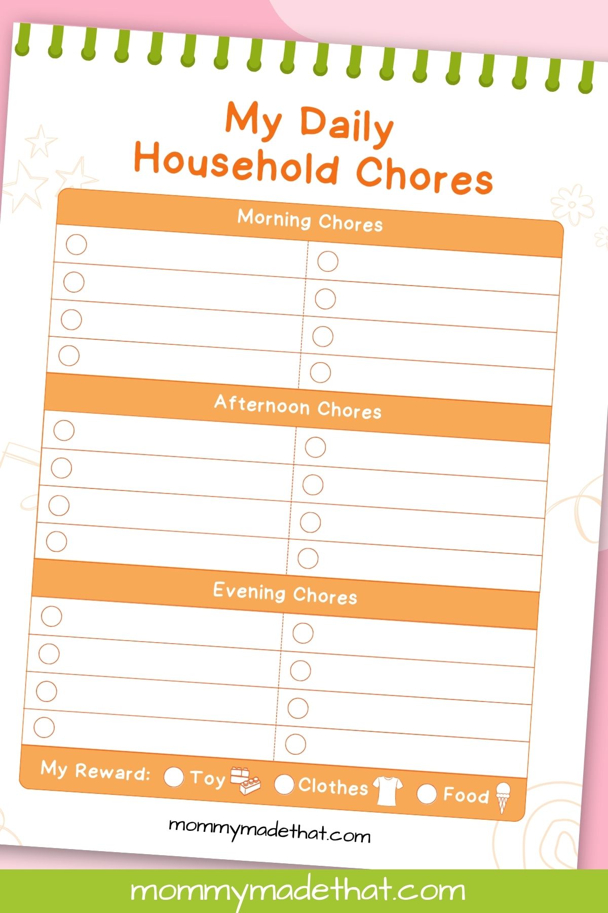 daily chore chart