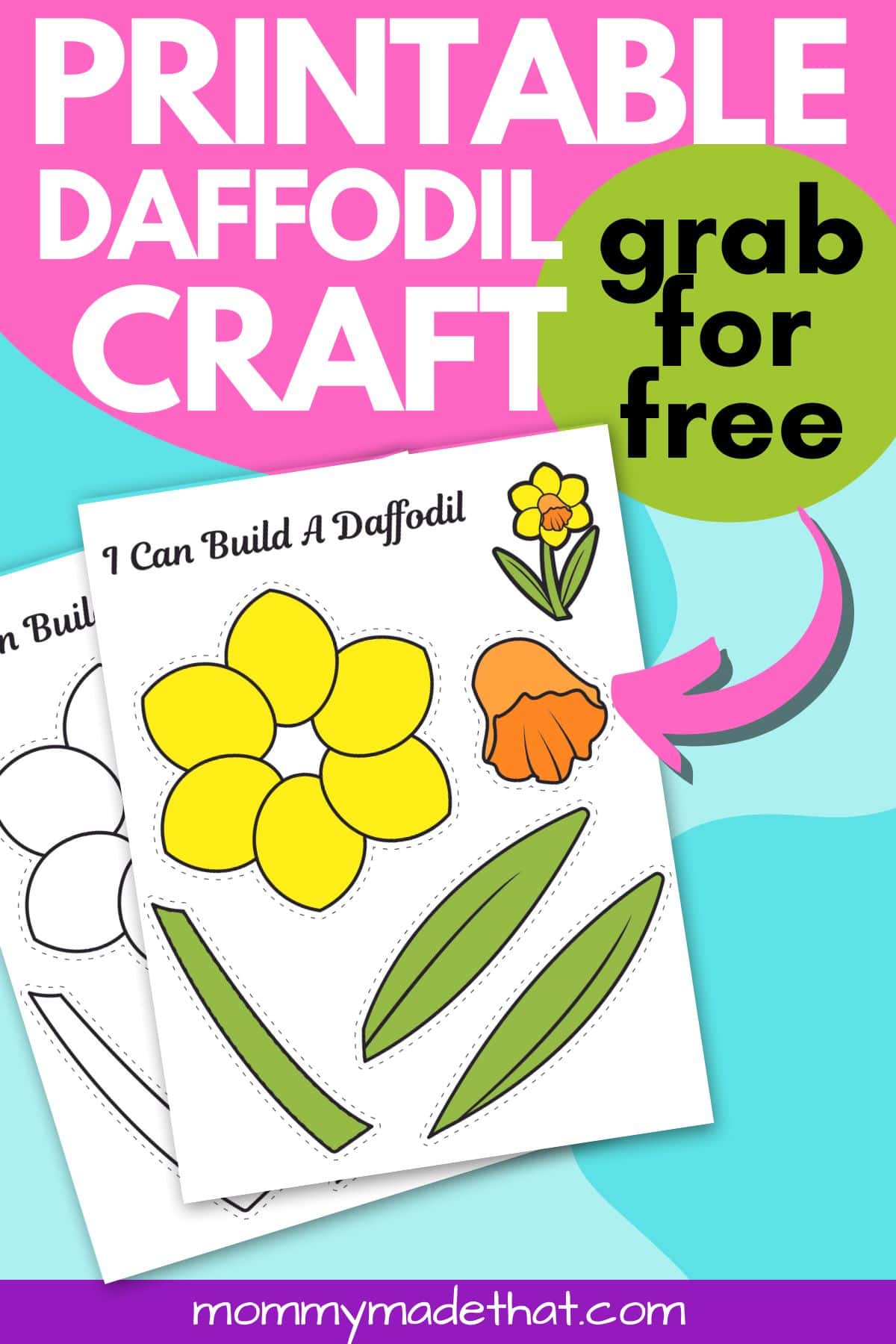 free printable daffodil craft template for kids. a cute and fun flower craft kids love.