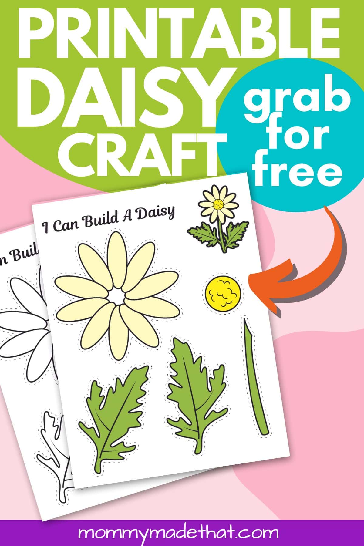 Cute daisy craft printable template for kids