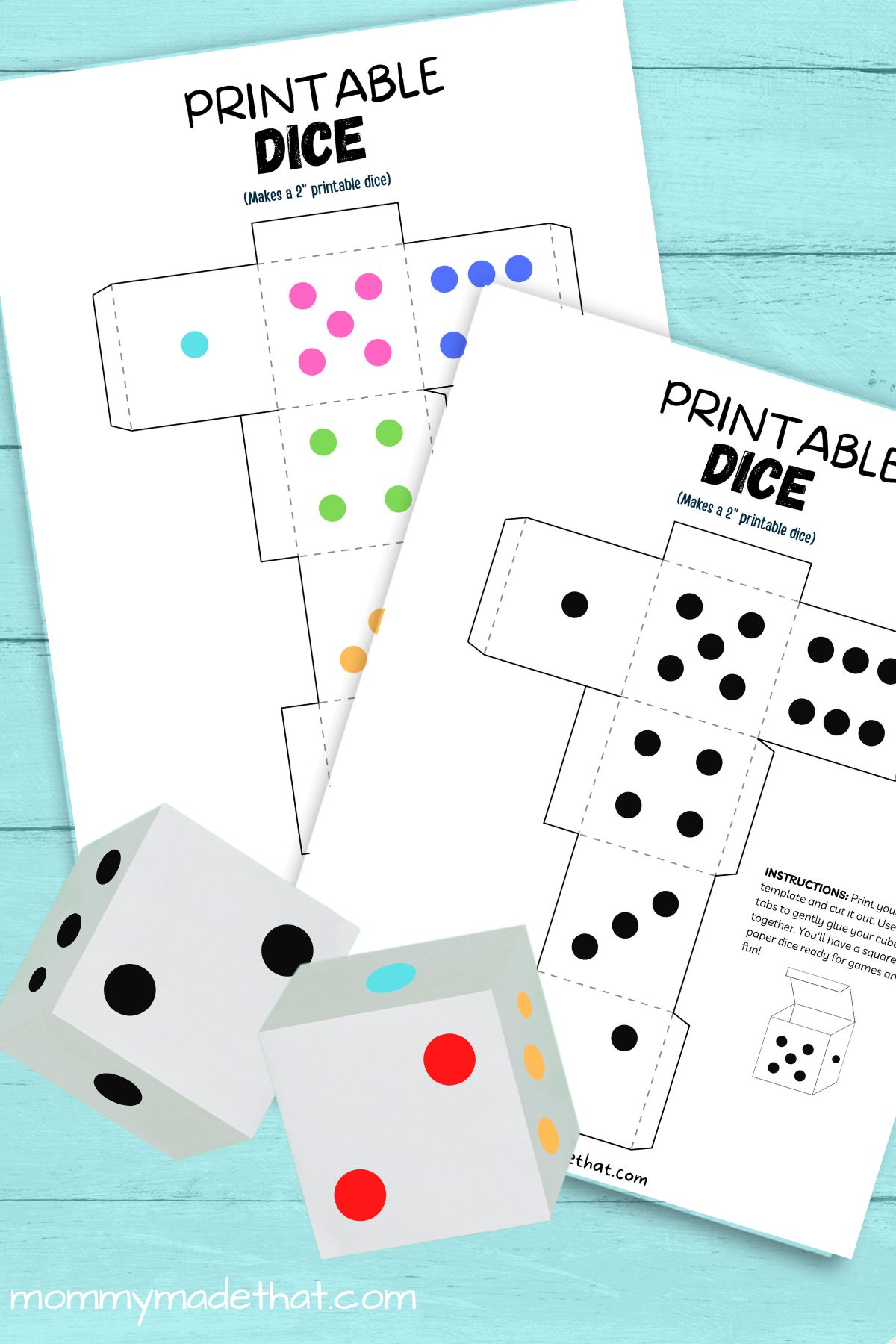 Printable Dice Template (How to Make Paper Dice)