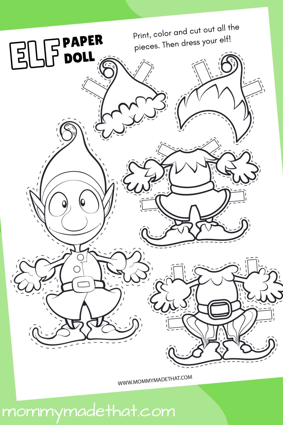 Elf Paper Doll (Grab the Free Printable Template)