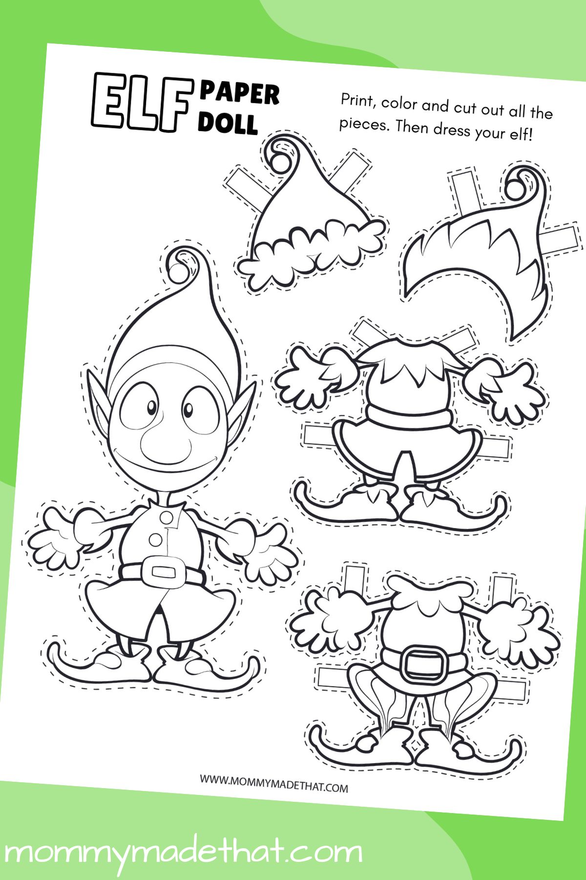 Elf Paper Doll (Grab the Free Printable Template)