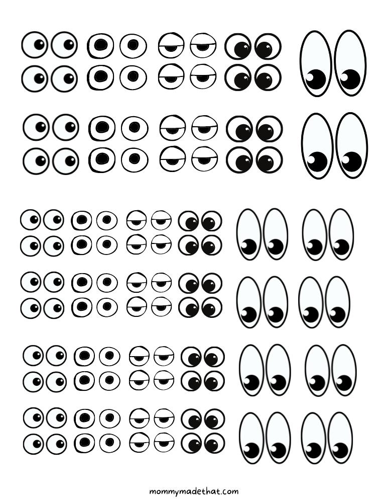 Googly Eye Template Printable  Printables, Things to sell, Craft eyes