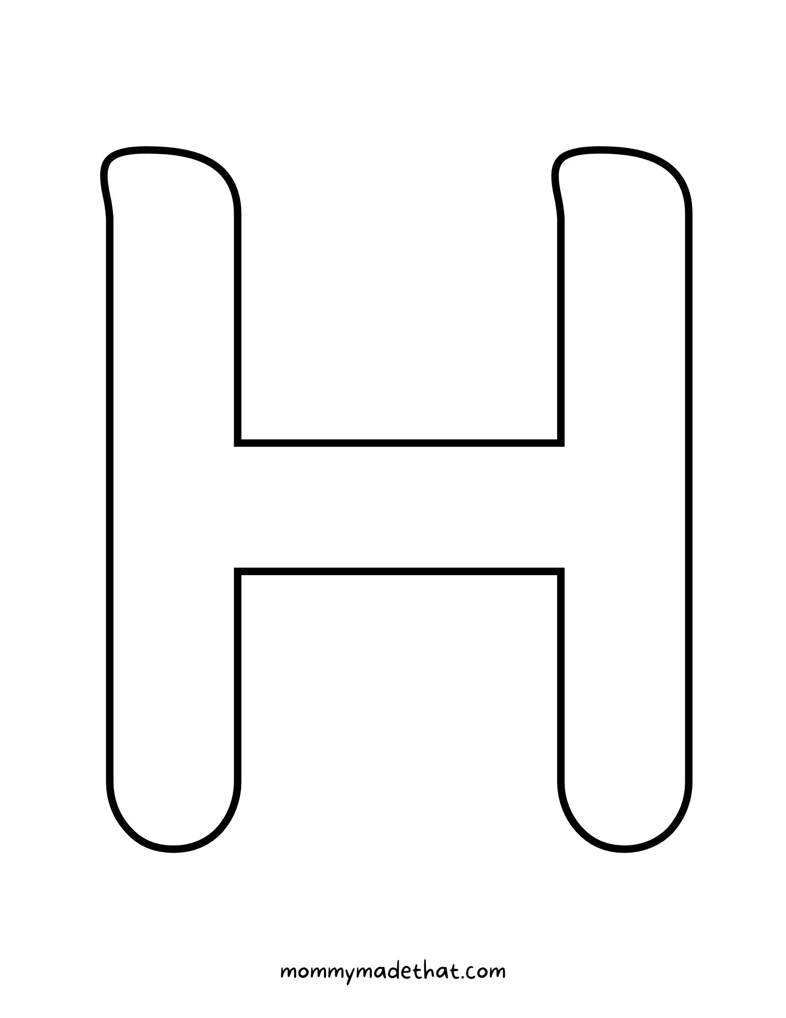 letter H outline