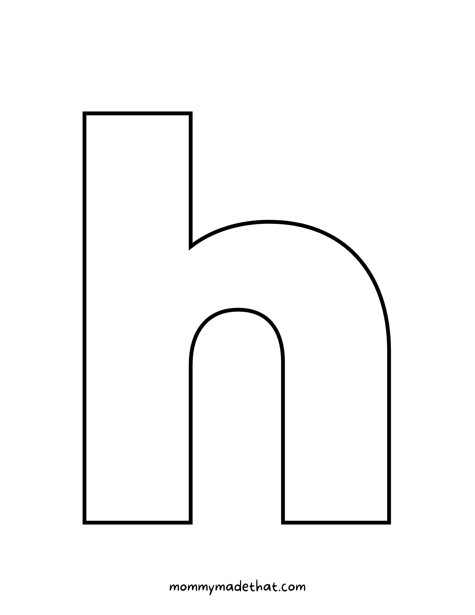 letter h printable outline