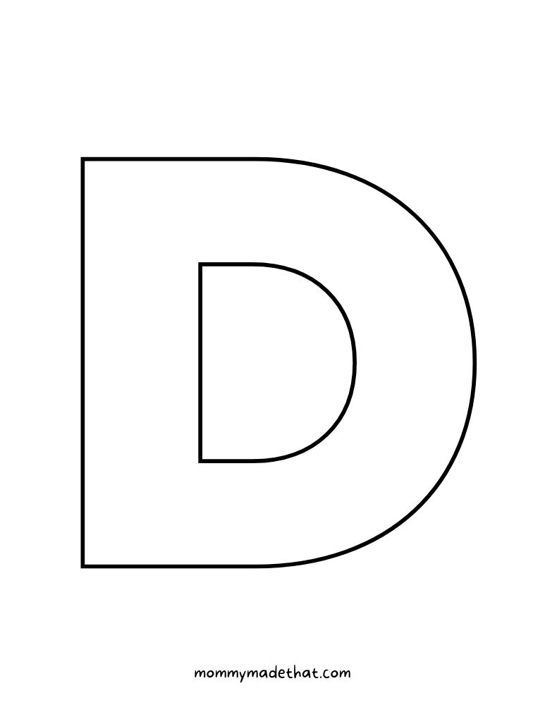 printable letter D outline