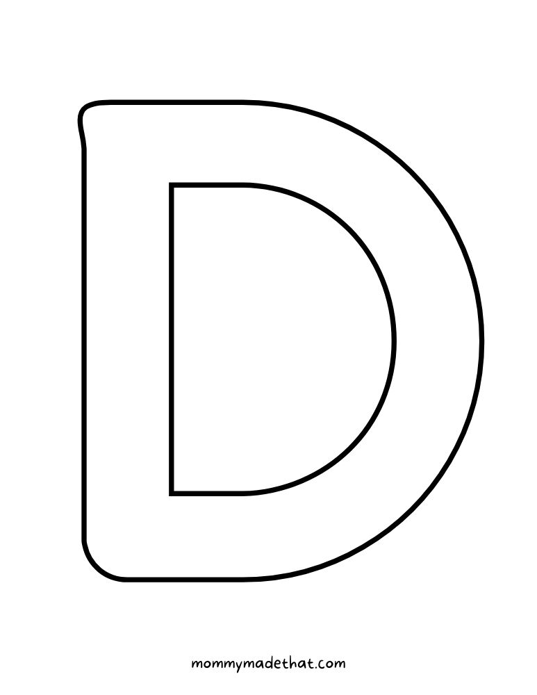 big letter D to print