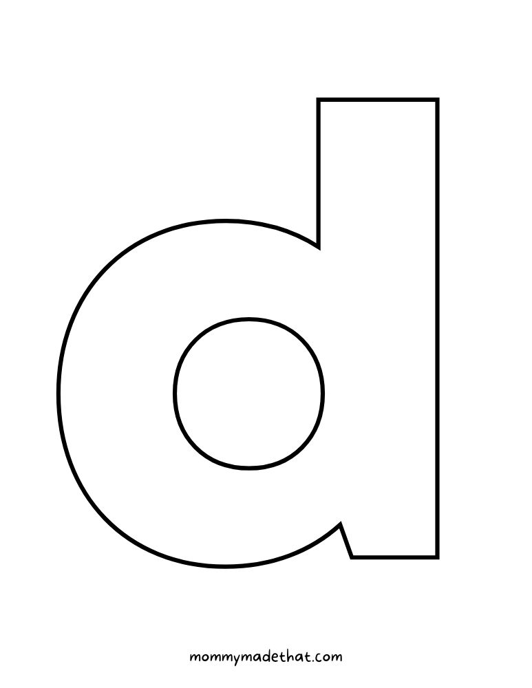 lowercase letter D