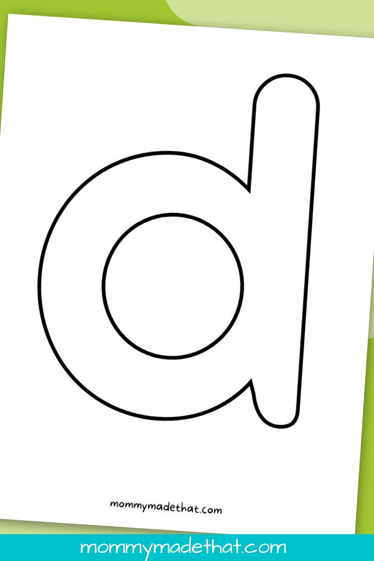 printable lowercase letter D