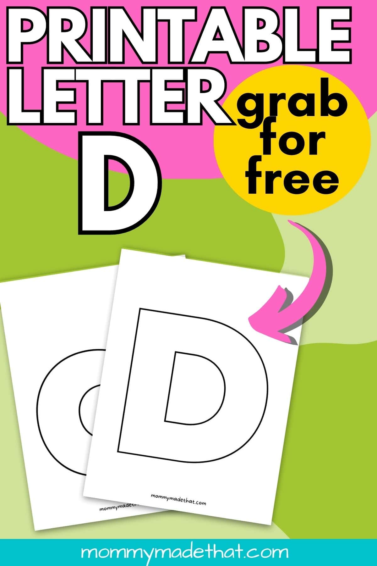 letter D printable for kids activities and crafts
