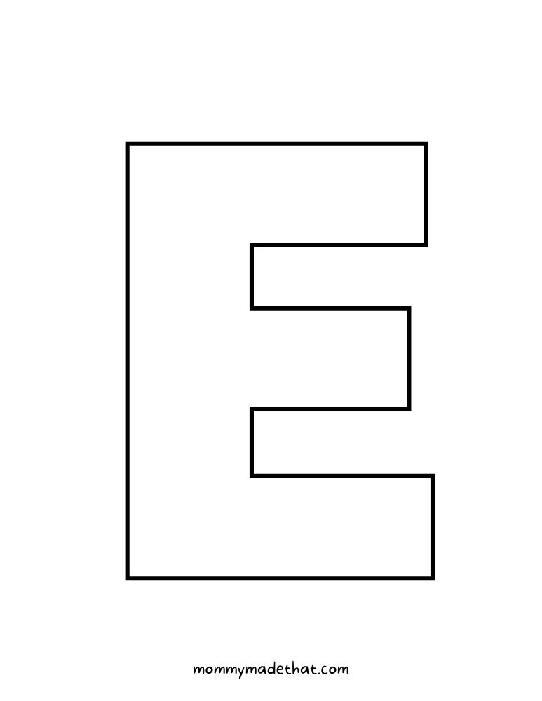 big letter E outline