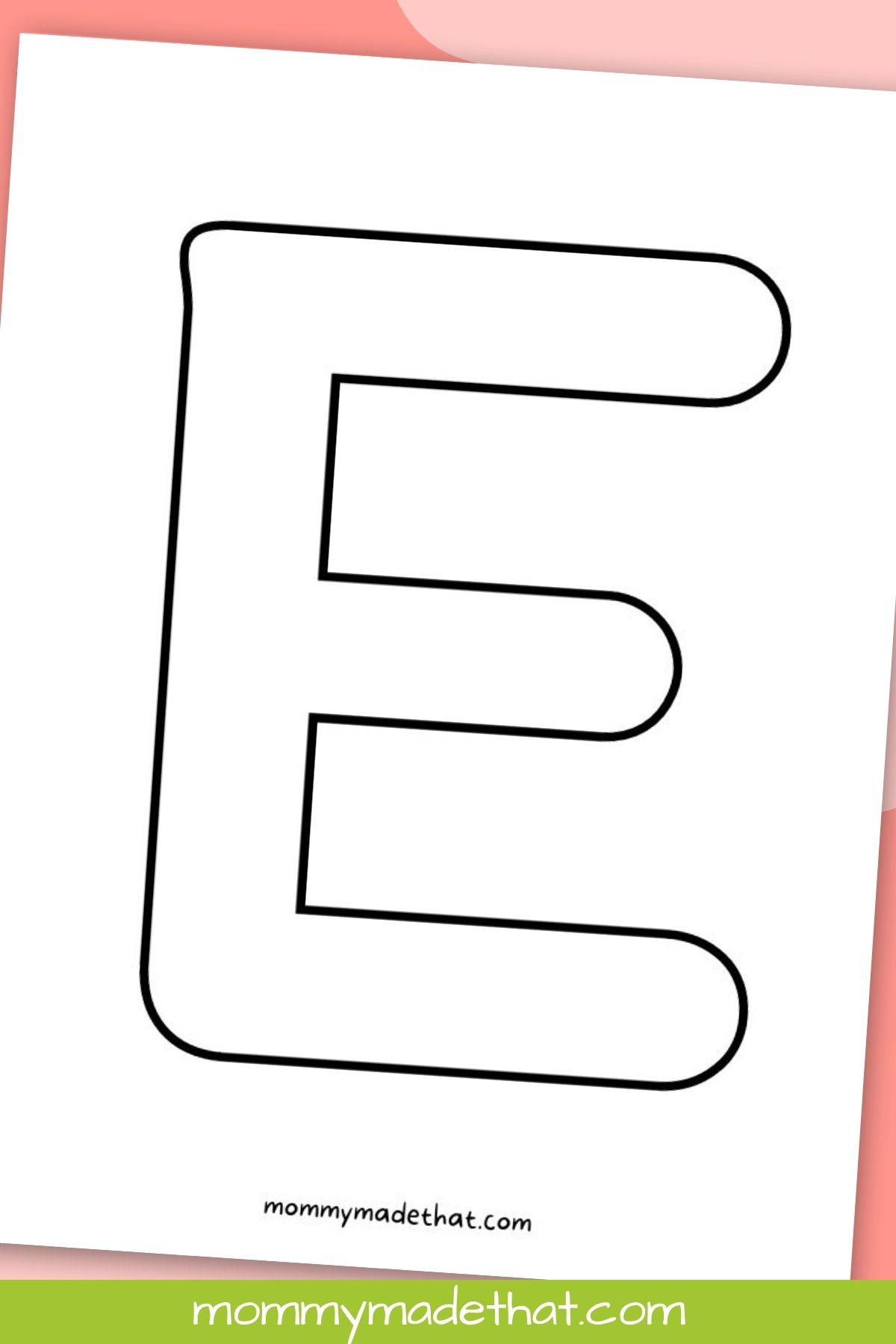 printable uppercase letter E