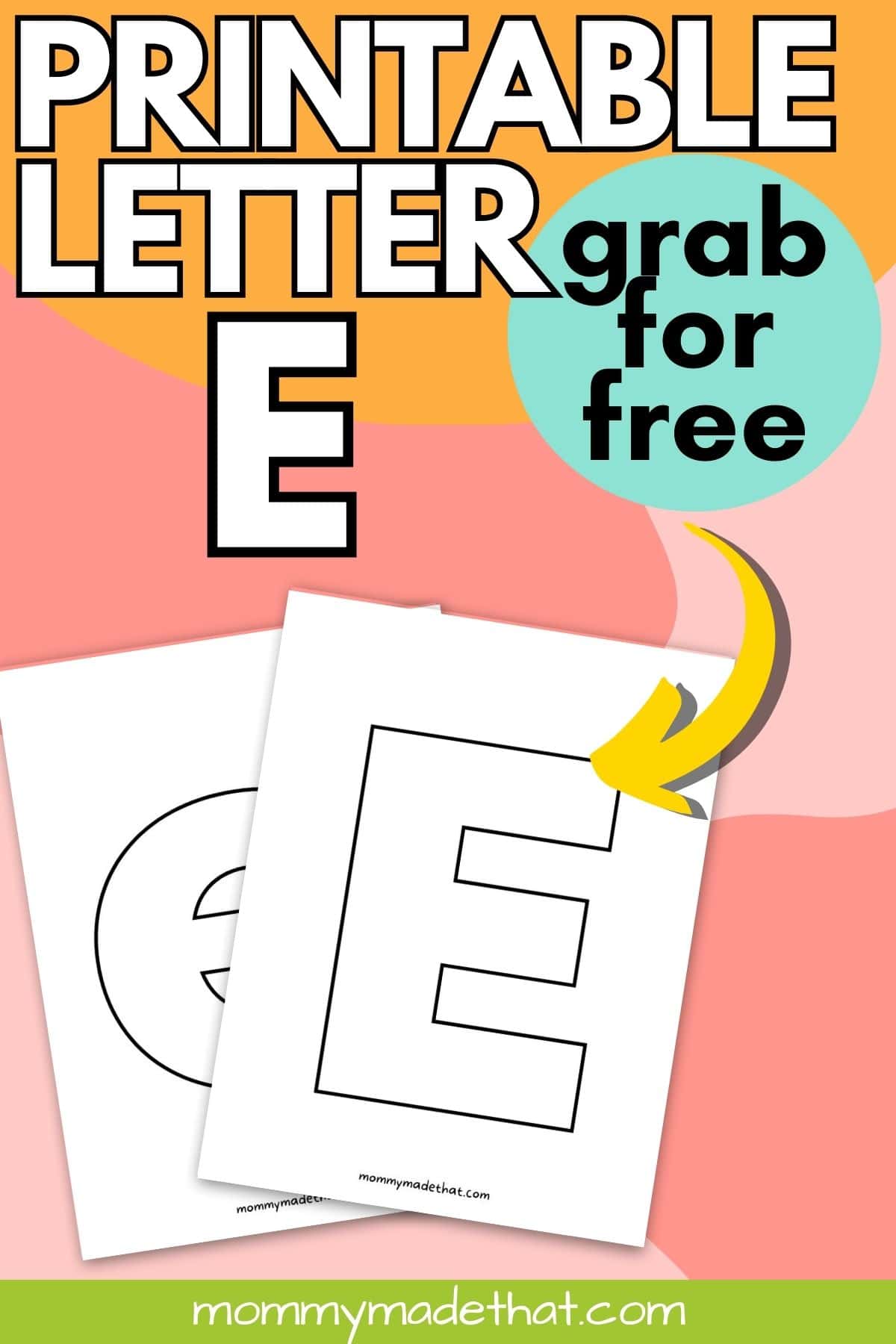 printable for letter E crafts and activities
