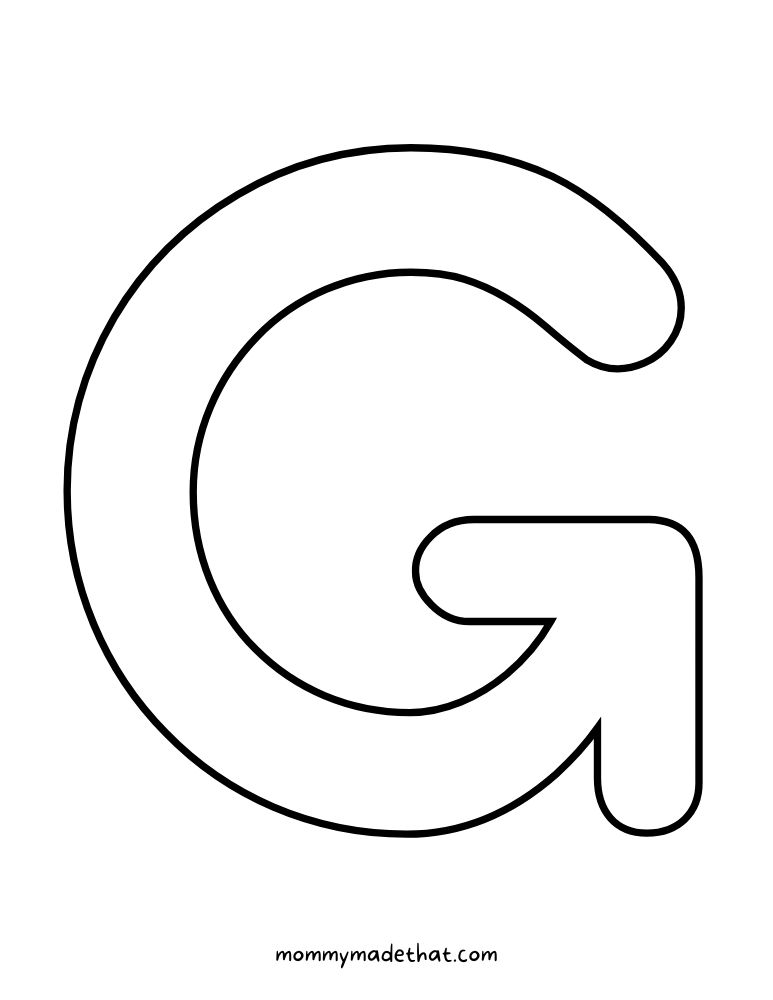 letter G outline to print