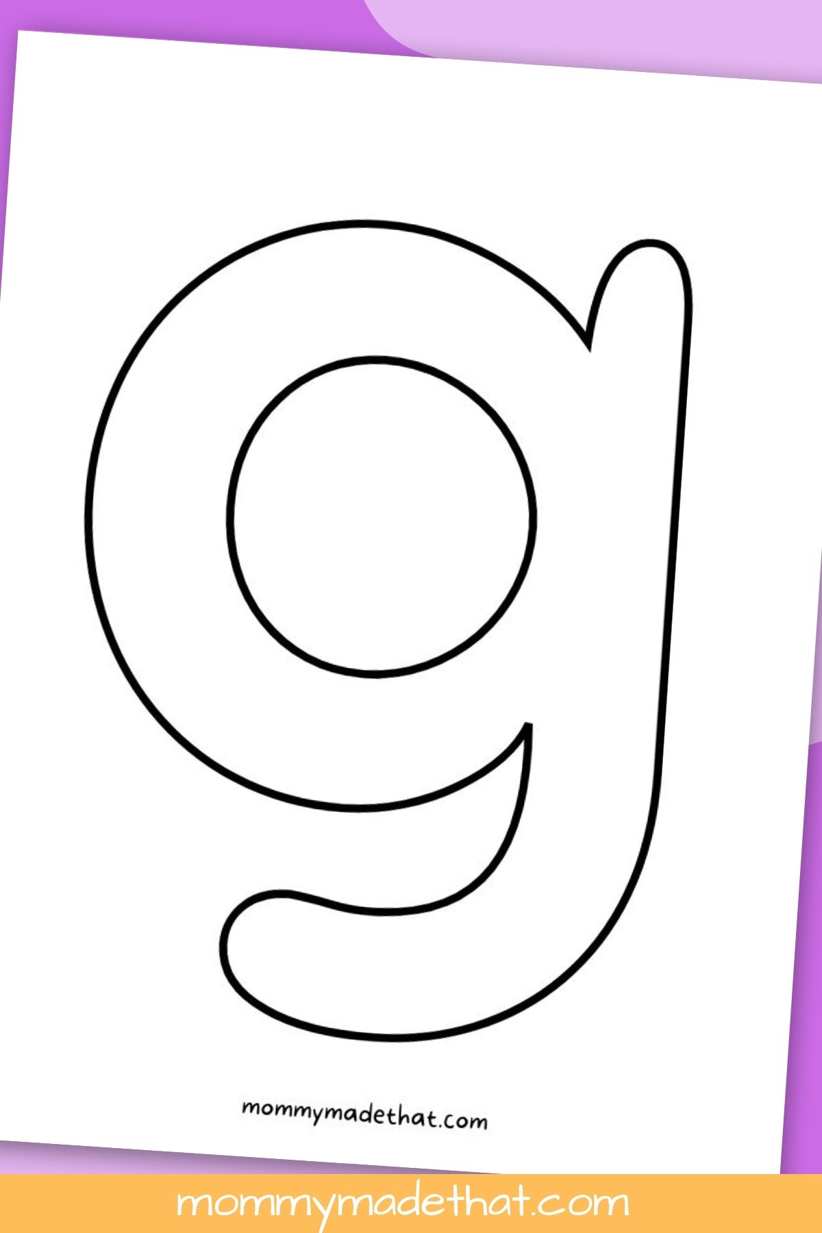 printable letter G lowercase