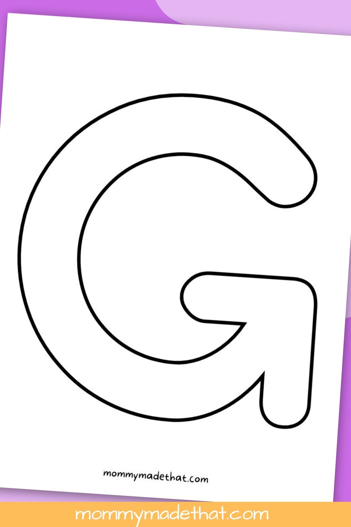 printable letter G outline