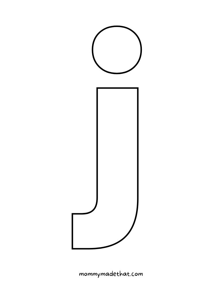 lowercase letter J printable