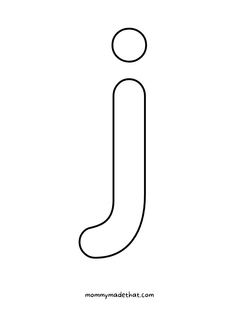 printable little letter j template