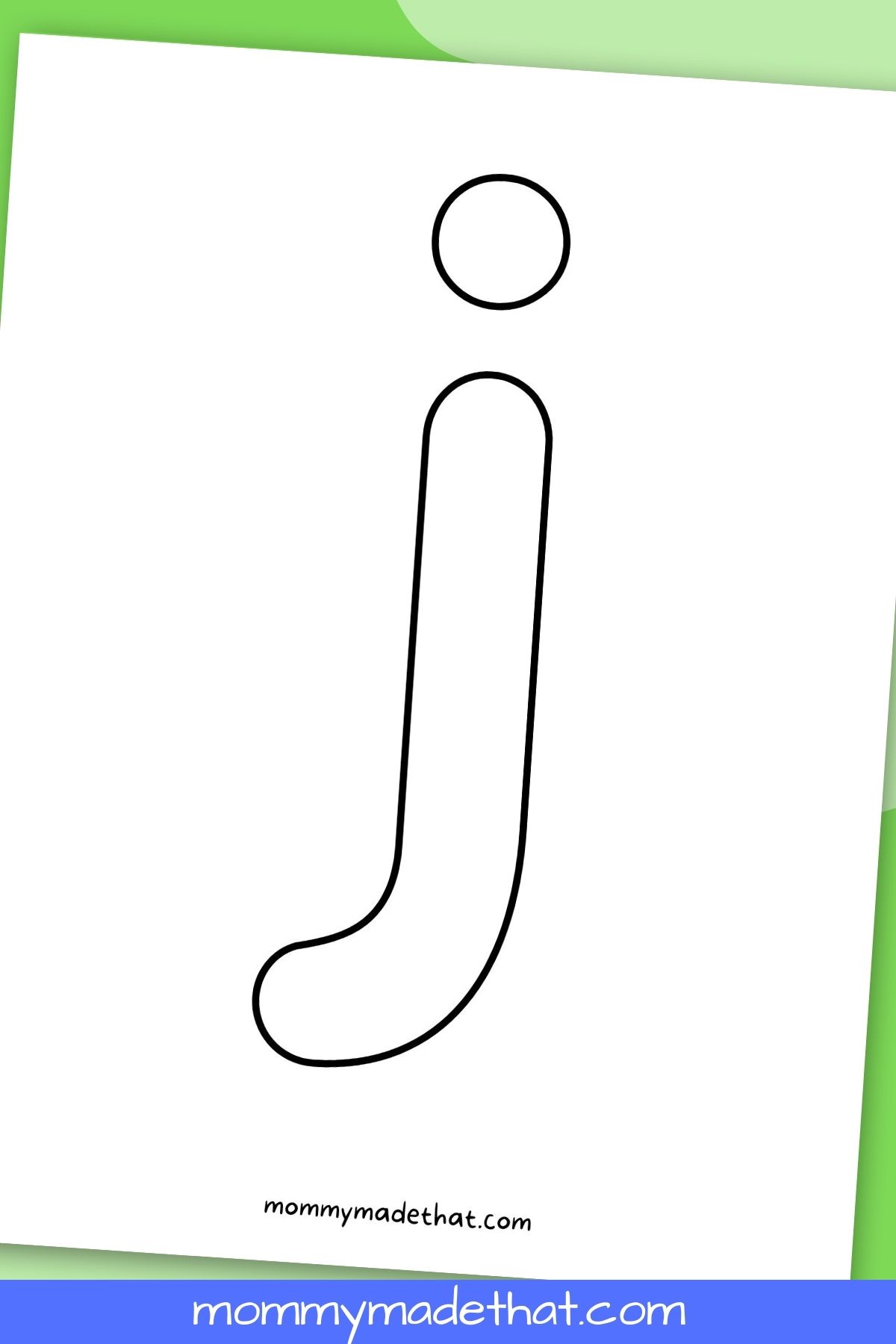 lowercase letter J printable