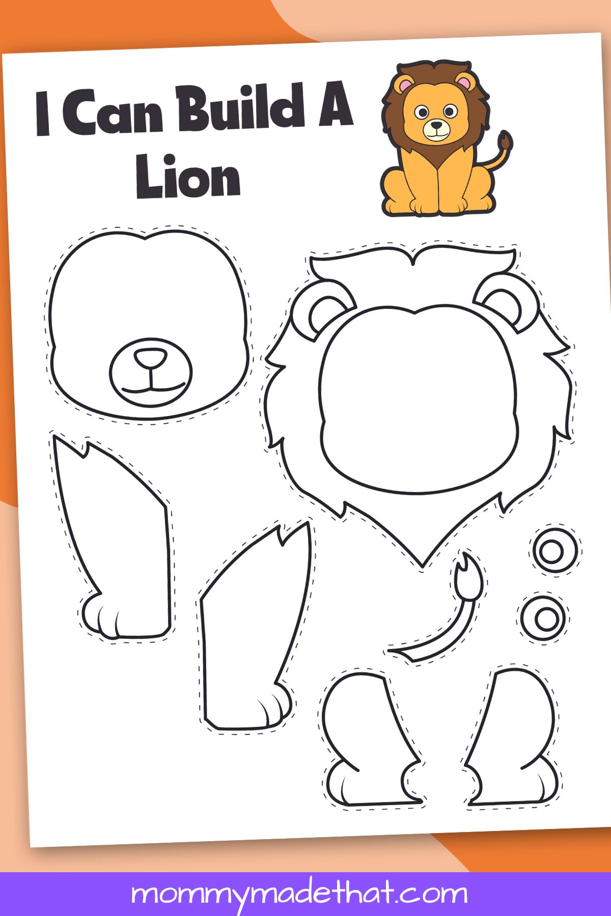 printable lion craft