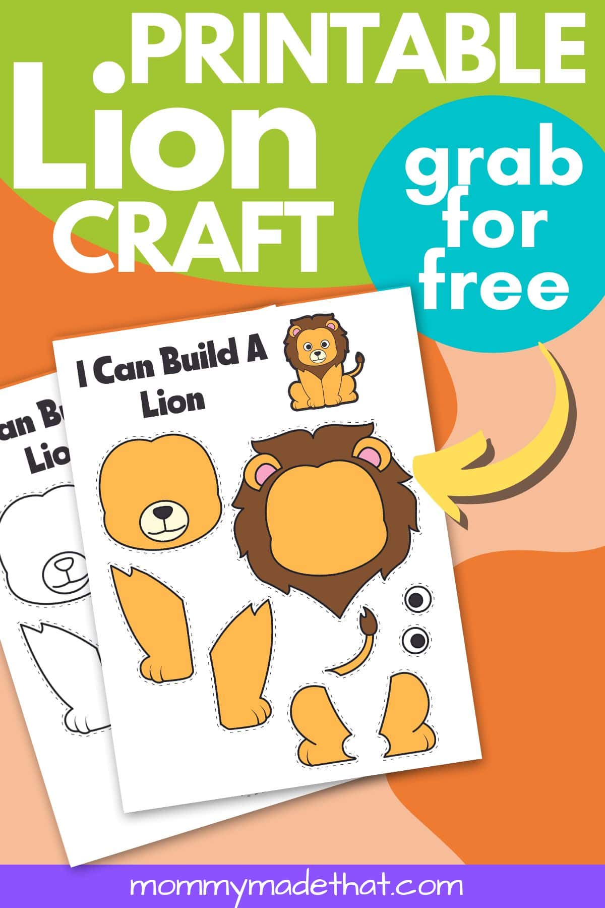 printable lion craft template