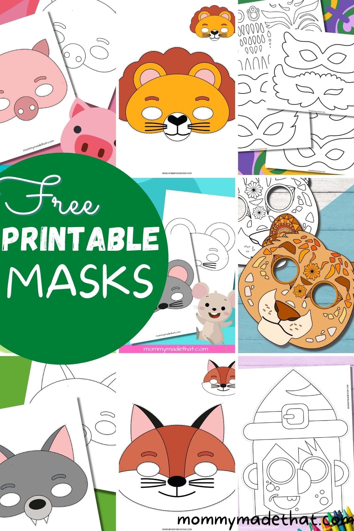 Printable Animal Masks, Kids' Crafts, Fun Craft Ideas