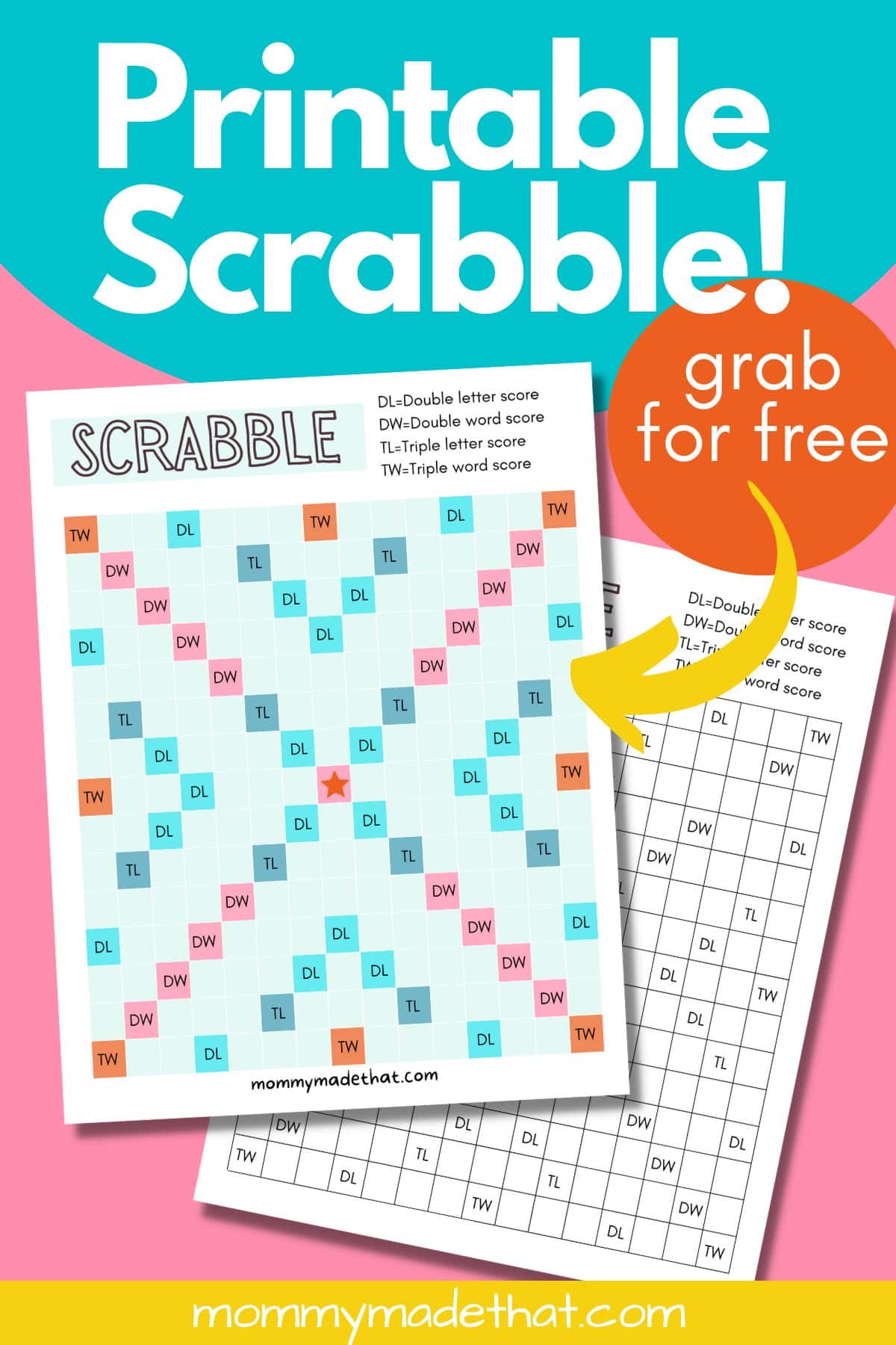 printable scrabble board game