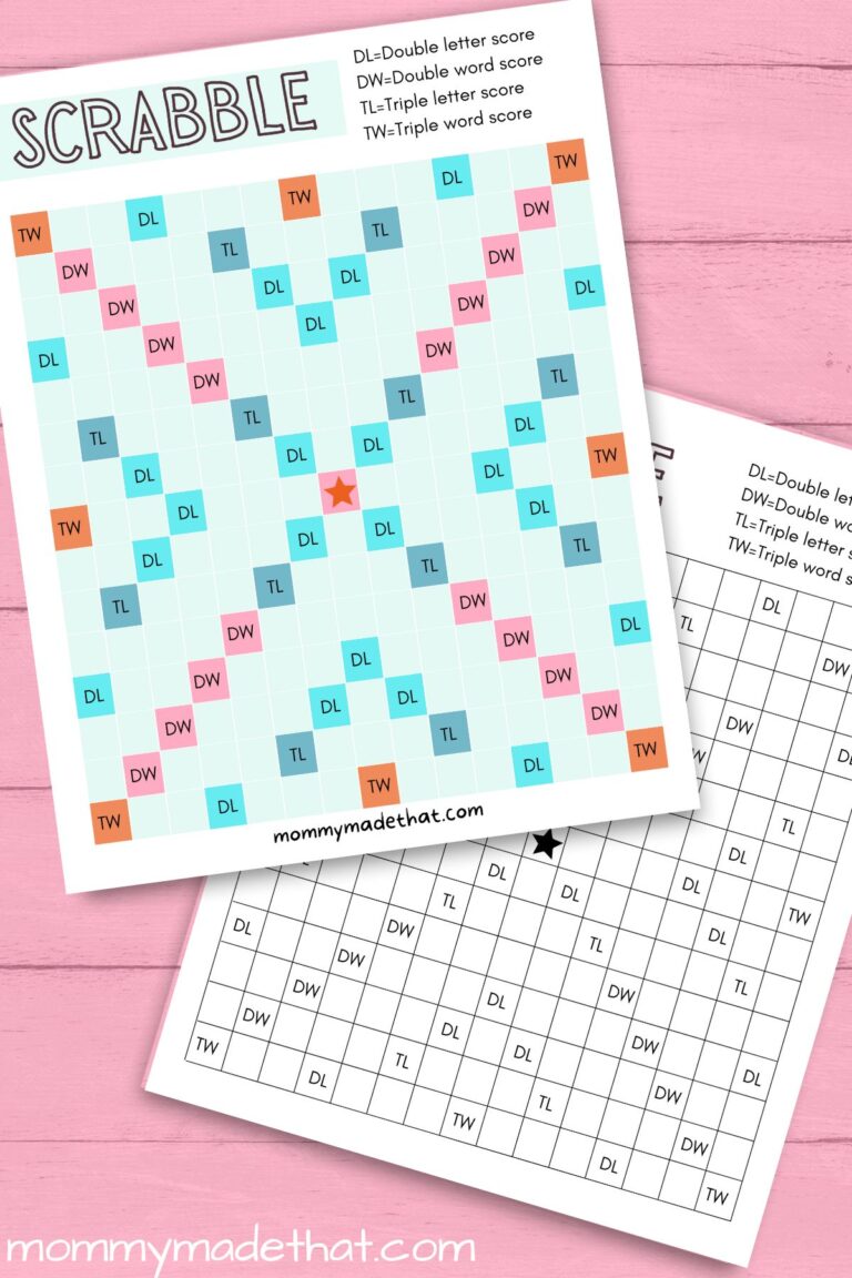 Printable Playing Cards Free Printable - Printable Scrabble Board 1 768x1152 
