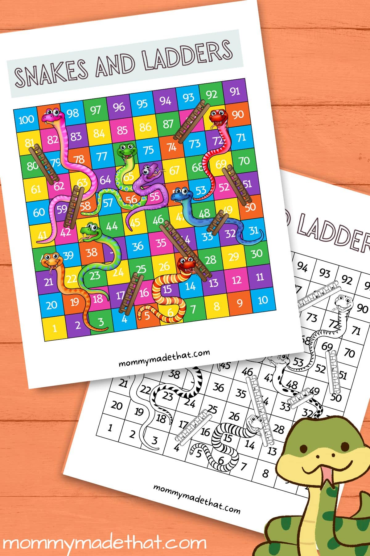 Snakes and Ladders Printable Game Board (Free Template)