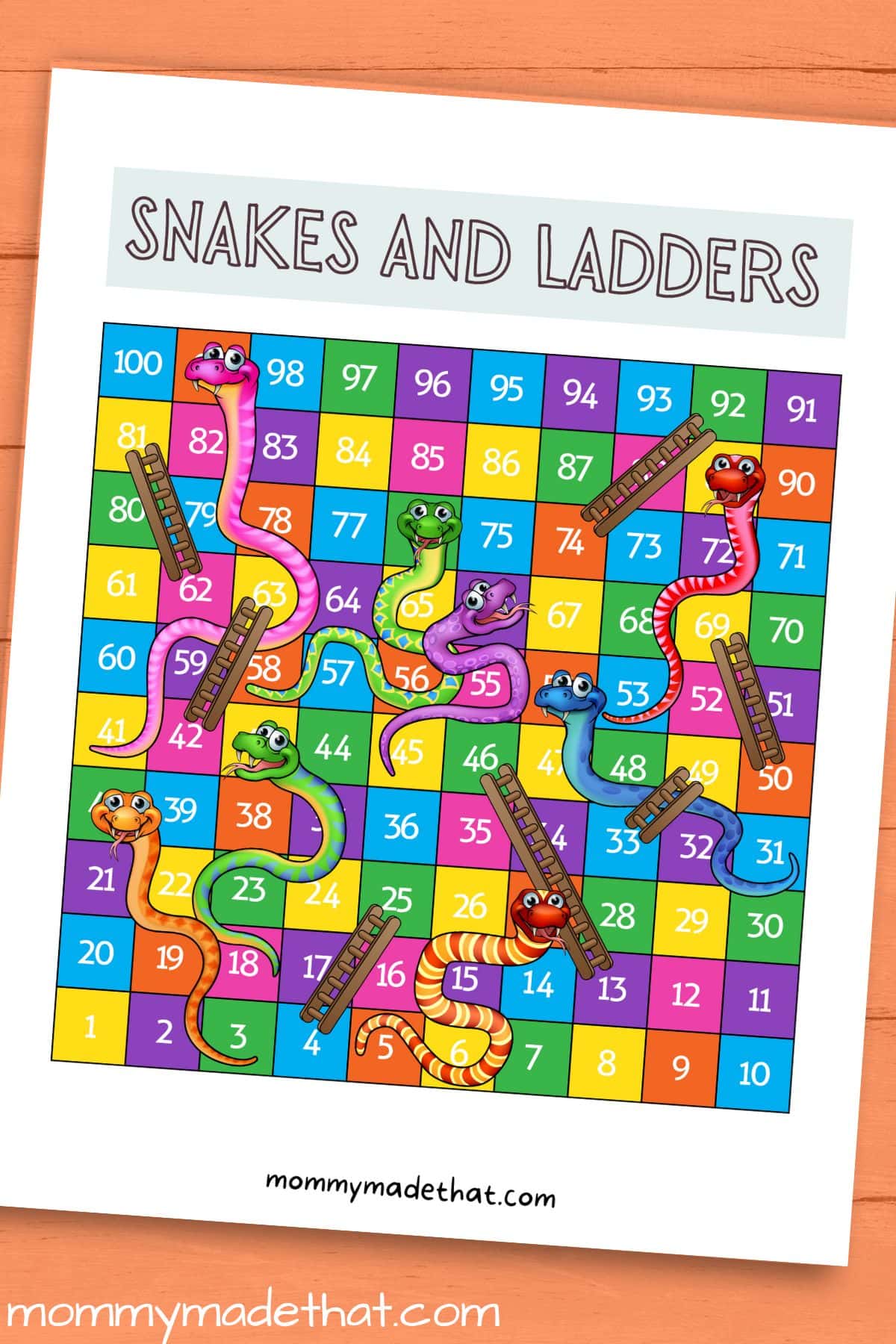 Snakes And Ladders Template - Printable Board Game - Twinkl