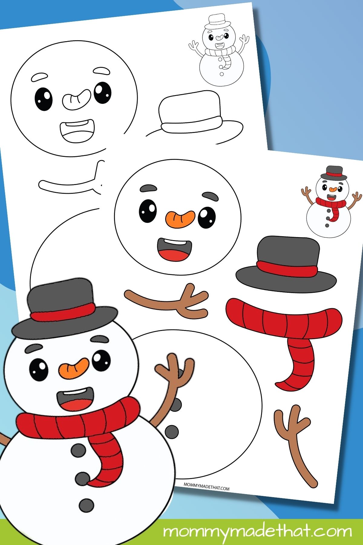 Snowman Craft Snowman Activities, Printable Classroom Resource