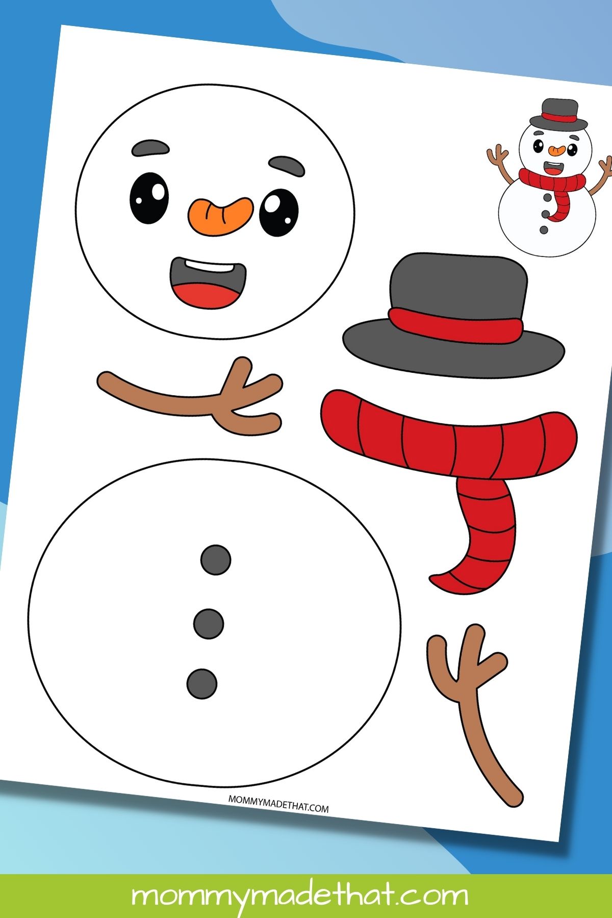 Printable Snowman Craft (With Free Template!)