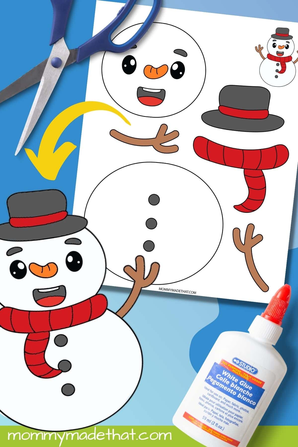 Funky Snowman Craft Template