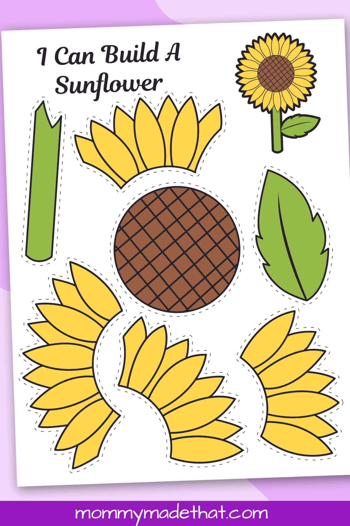 sunflower craft template