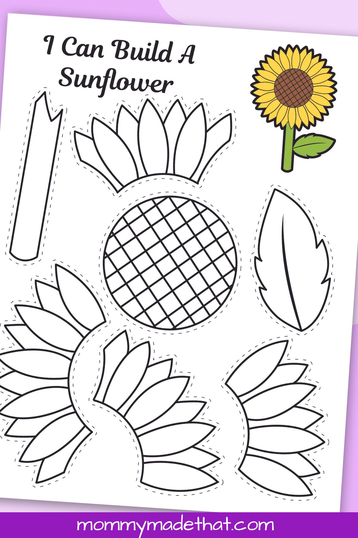 cut and paste sunflower craft