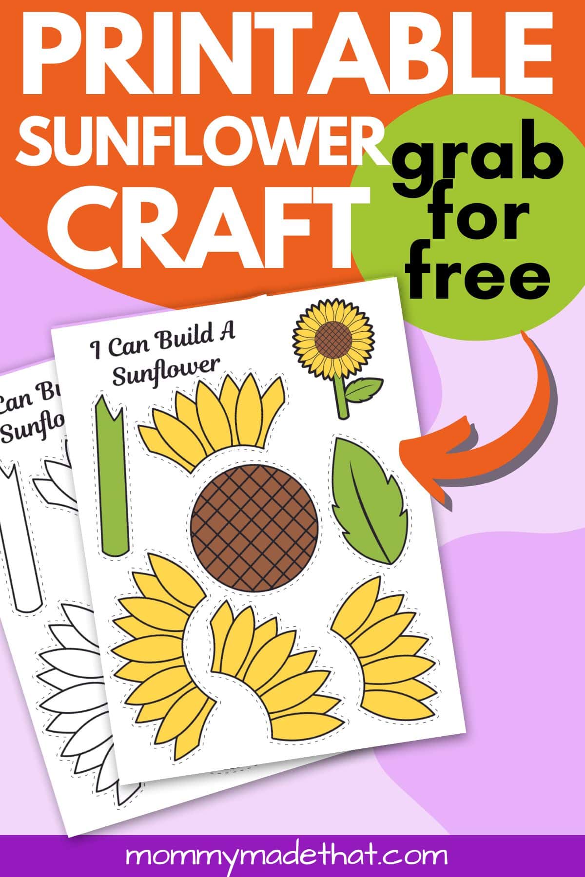 free printable sunflower craft template for kids