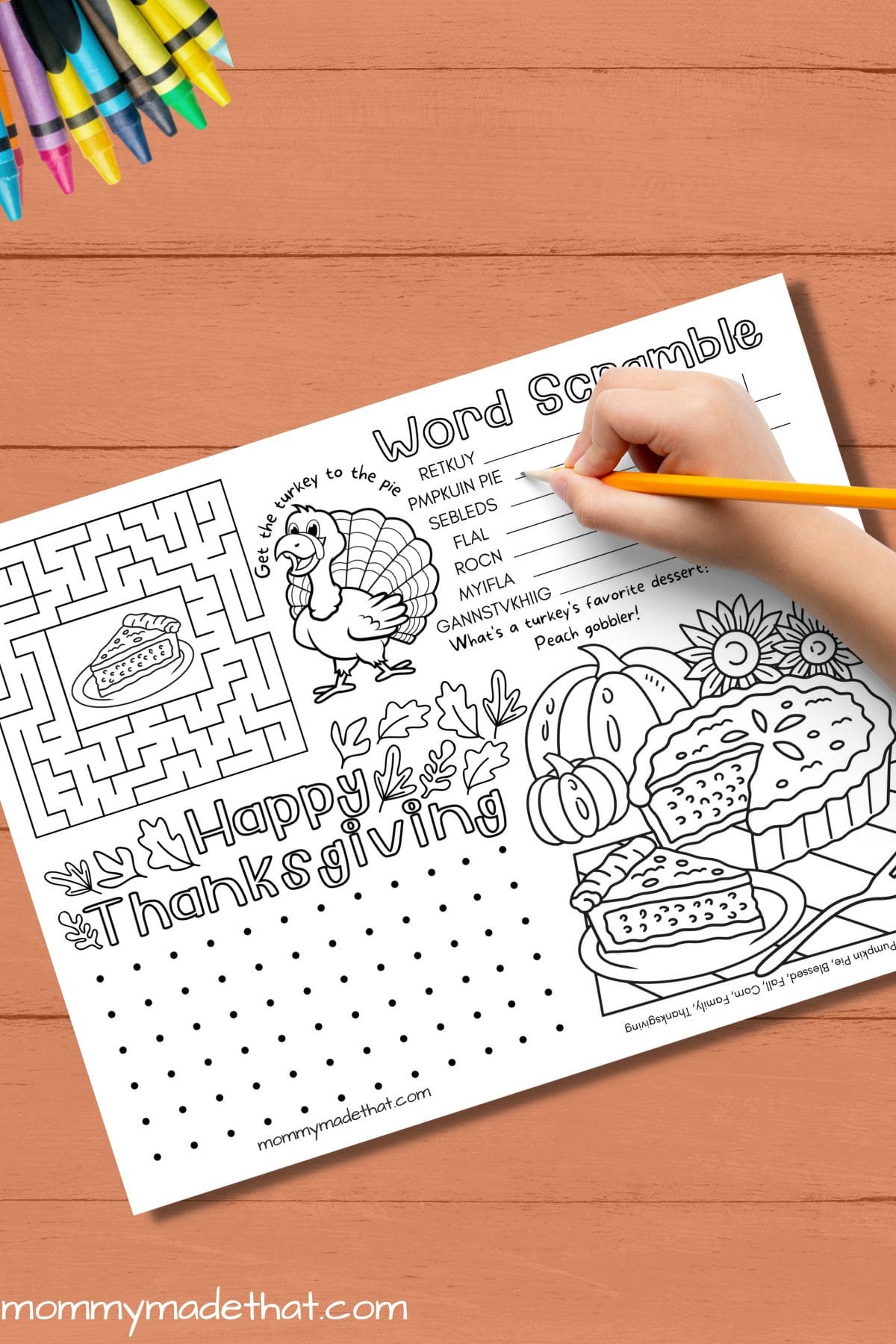 free printable thanksgiving placemat