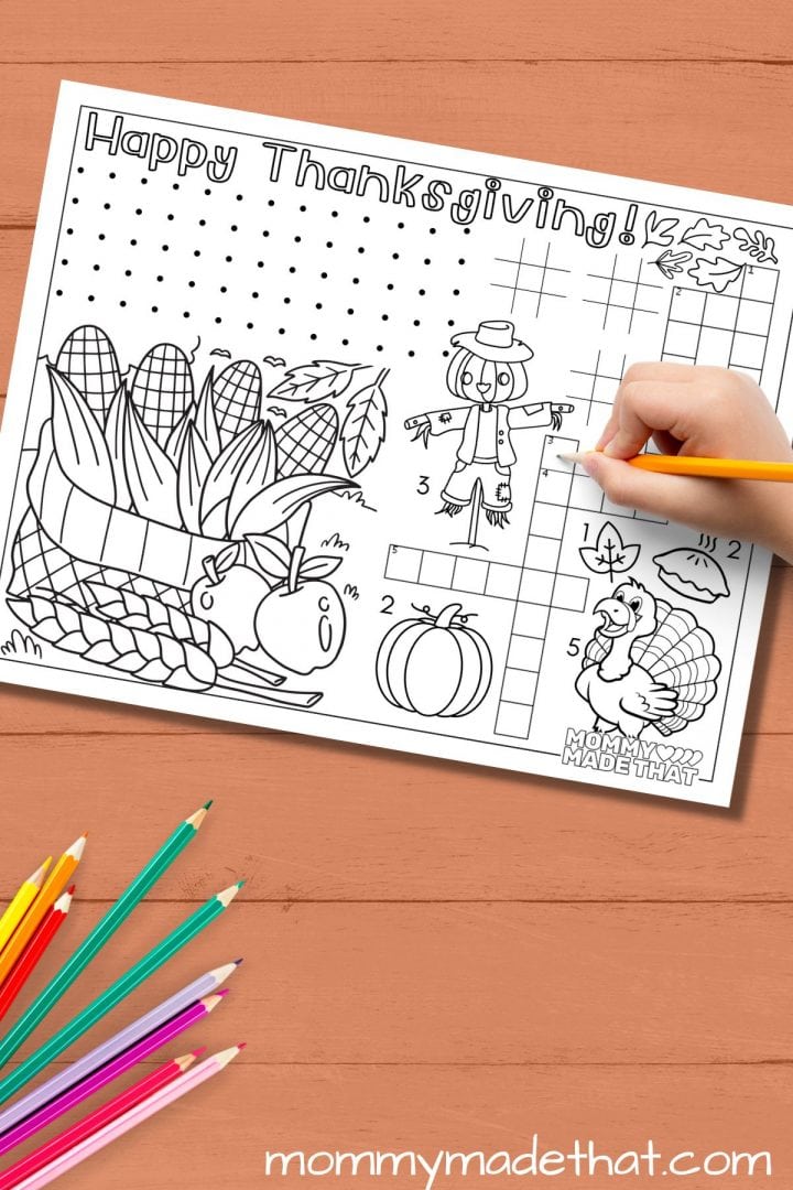 Super Cute Printable Thanksgiving Placemats for Kids (Fun Activities ...