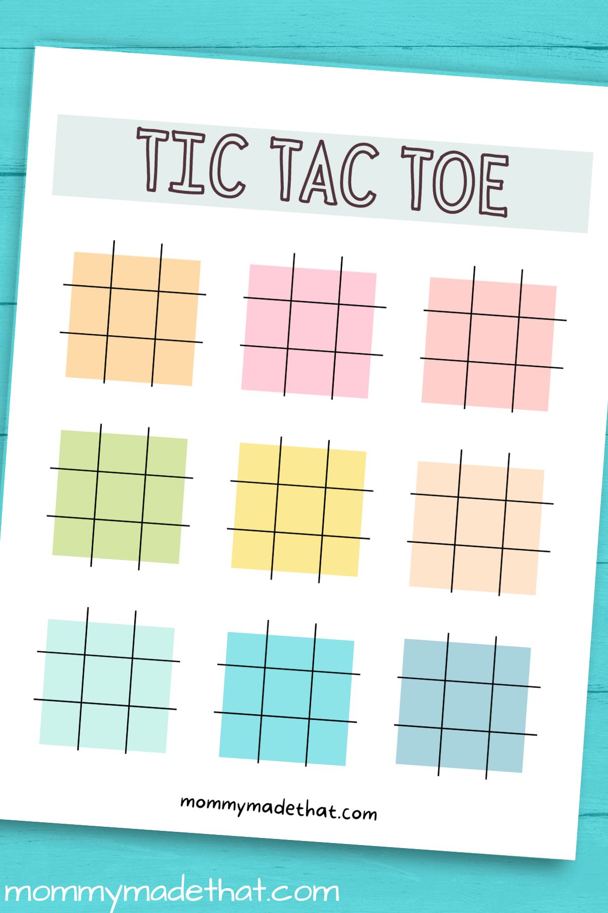 Printable Tic-Tac-Toe Sheets - ALL ESL