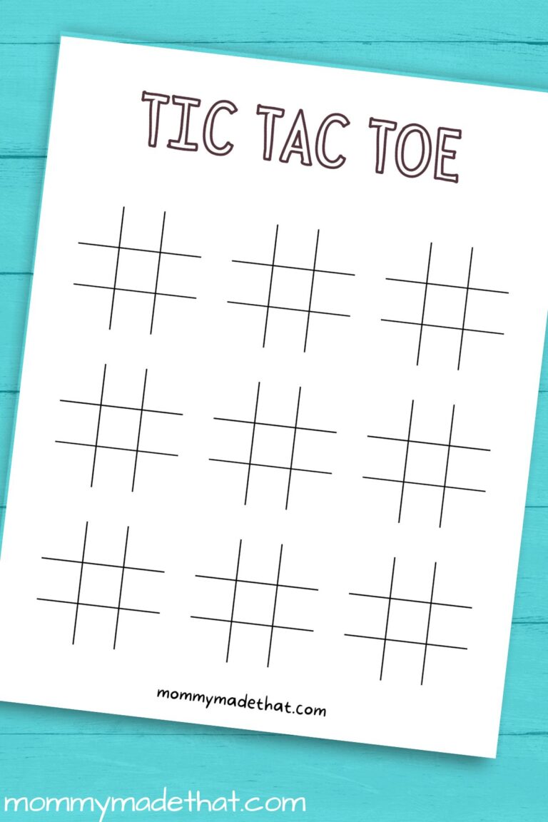 Printable Tic Tac Toe Boards (Free printable templates!)