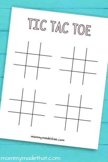 Printable Tic Tac Toe Boards (Free printable templates!)