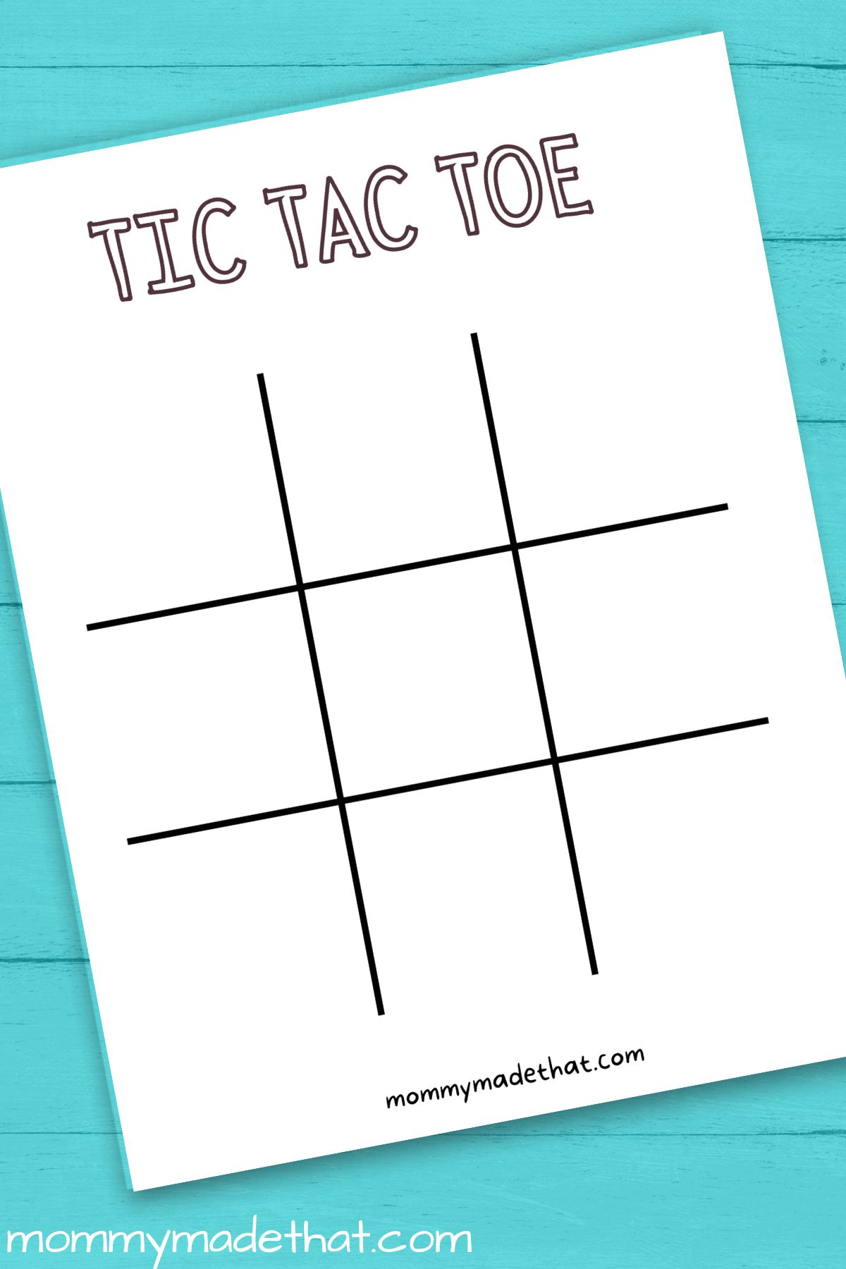 Printable Tic Tac Toe Paper