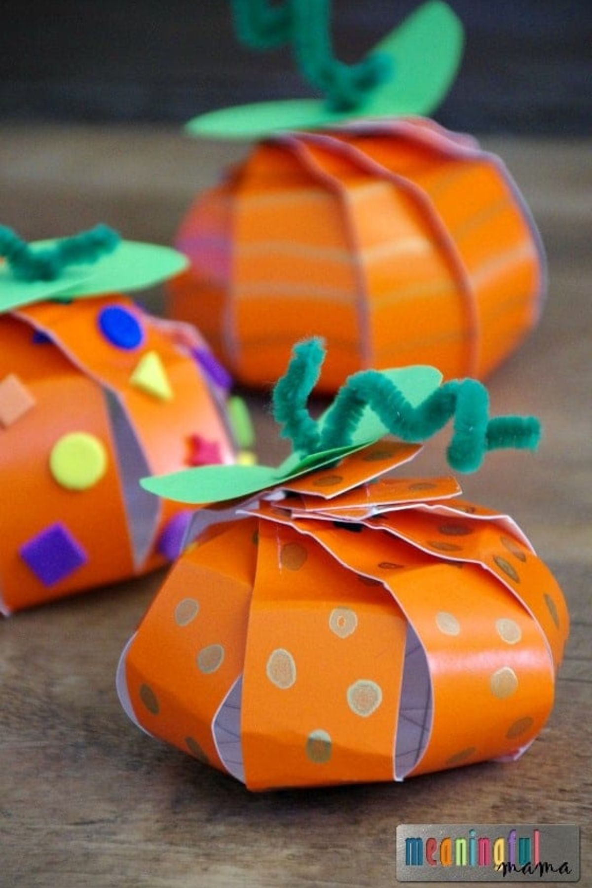 3d paper plate pumpkin craft