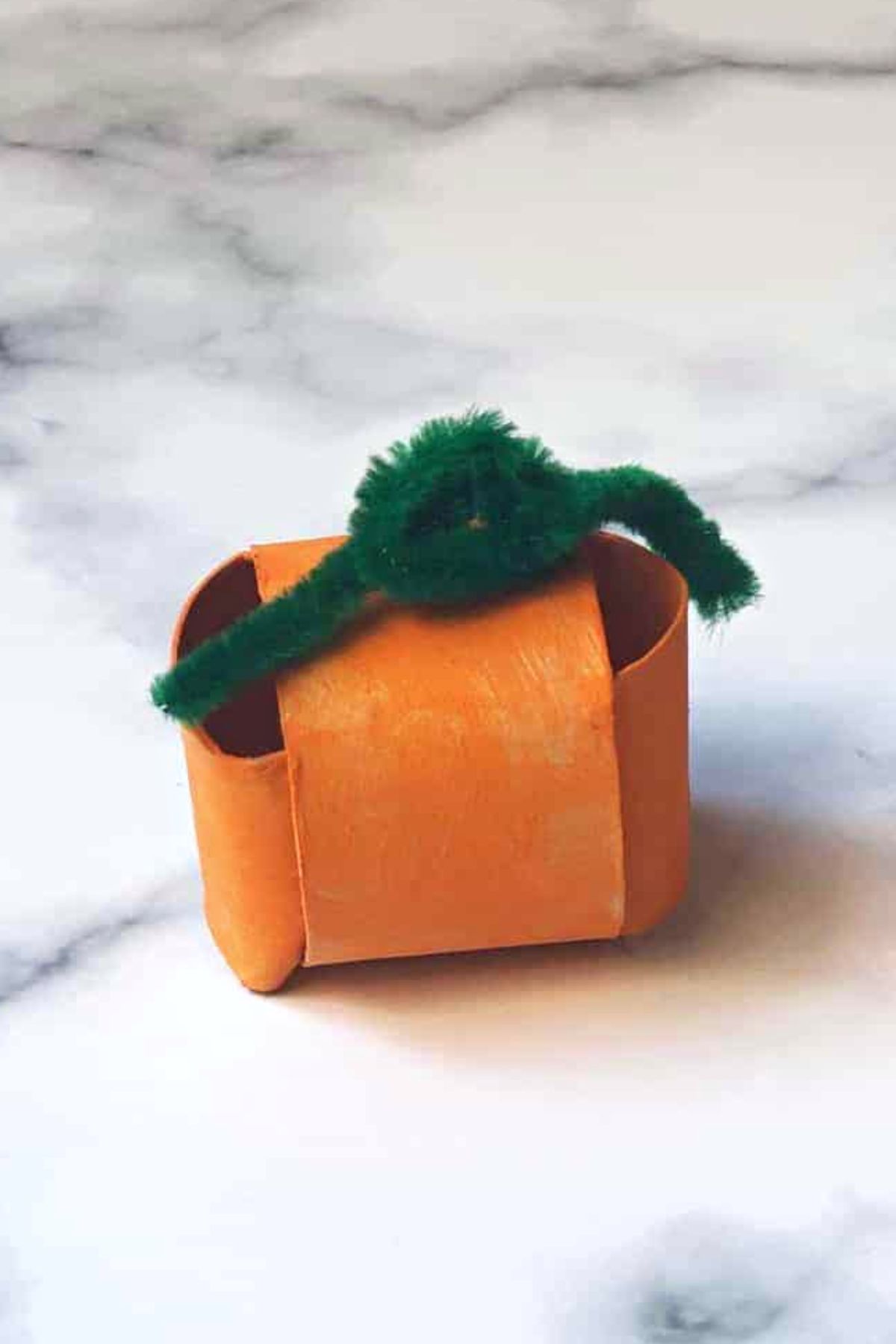 toilet paper roll pumpkin craft for kids